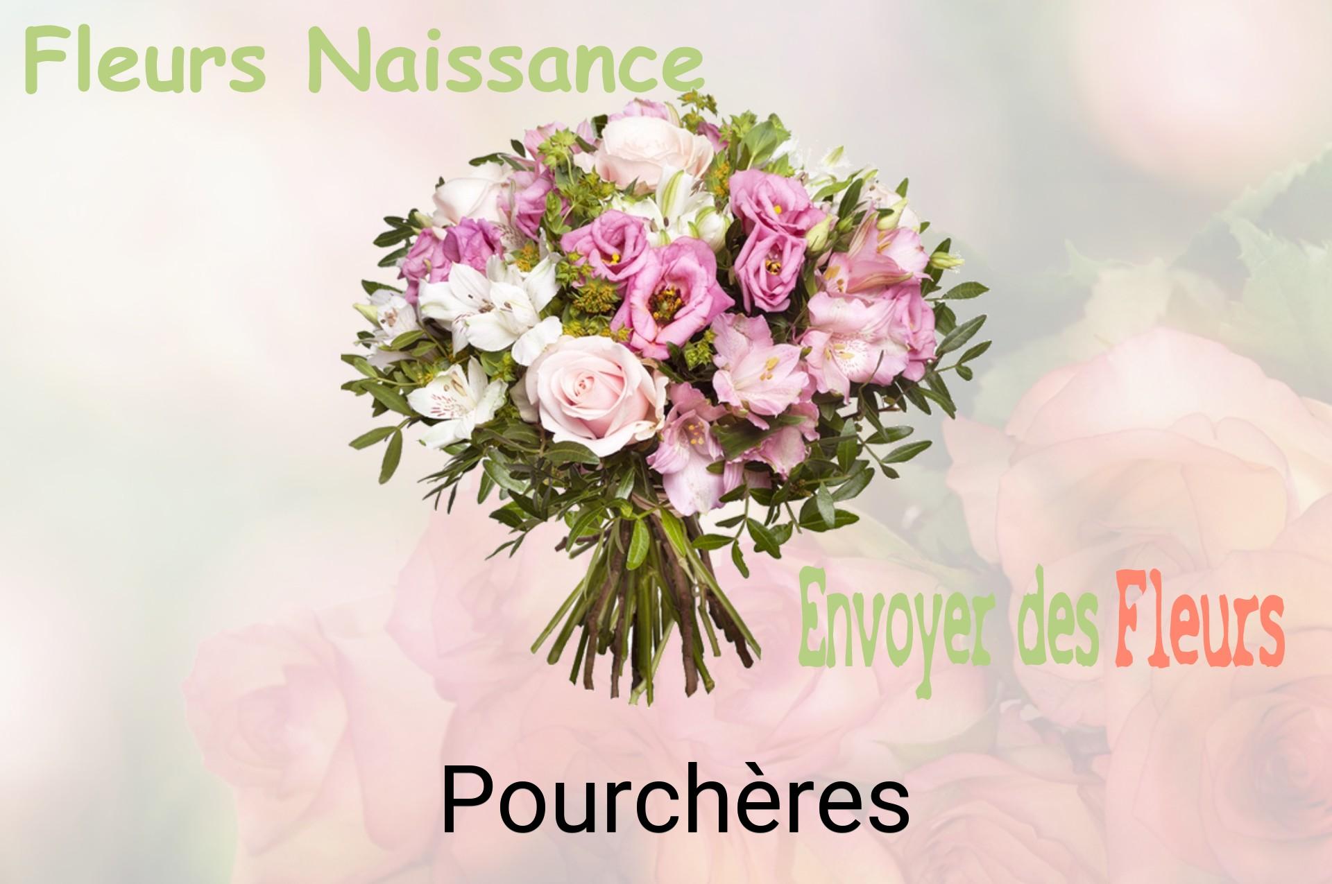 Bouquet de fleurs de naissance livré à Pourchères