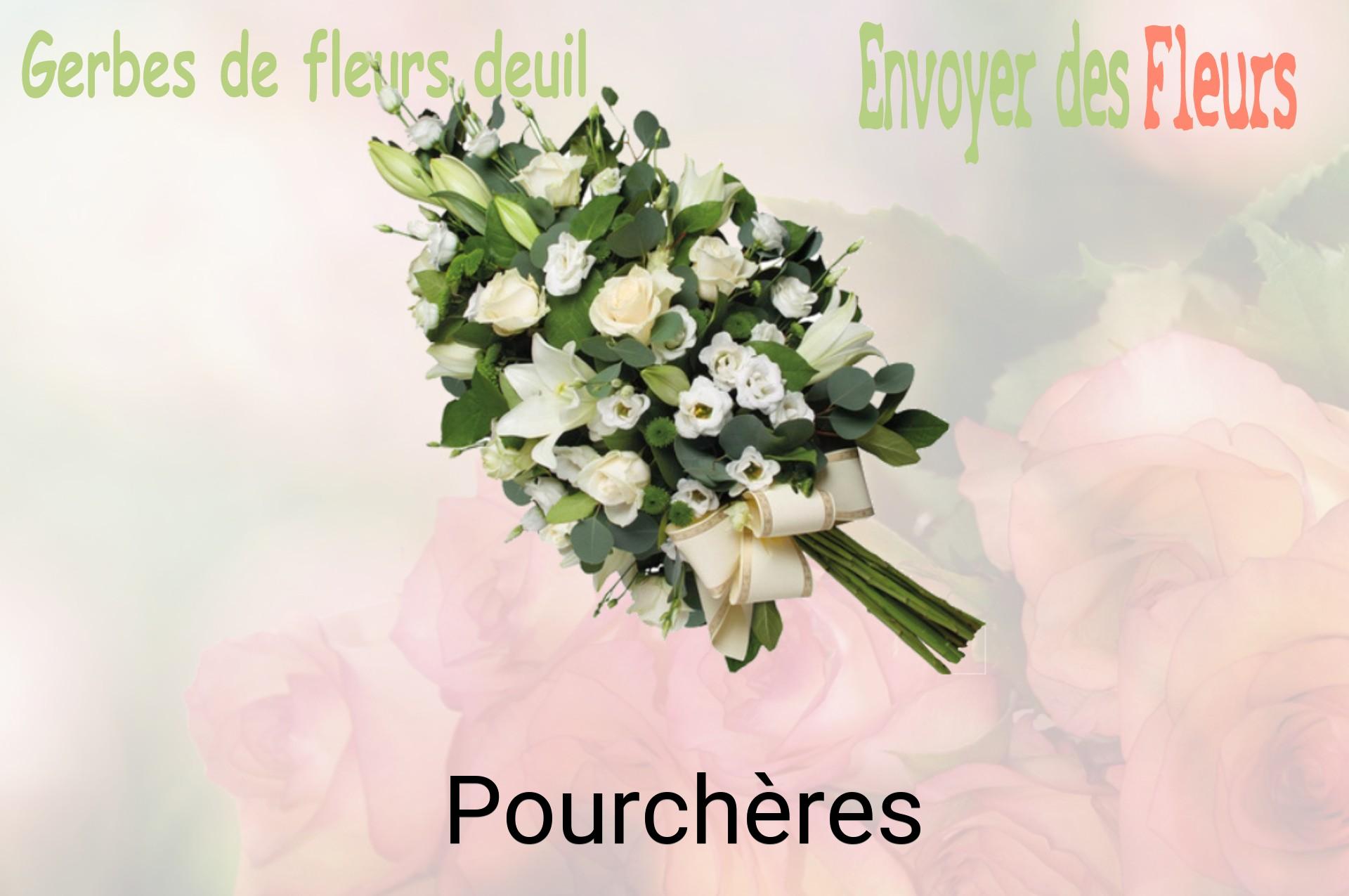 Gerbe de fleurs de deuil livrée à Pourchères